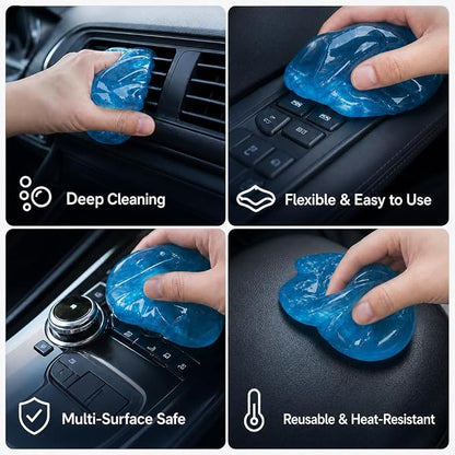 toretark Car Cleaning Gel – Reusable Interior Car Cleaner Putty, Natural Auto Detailing Slime for Vents & Crevices, Universal Car Accessories Gift for Men & Women, Yellow