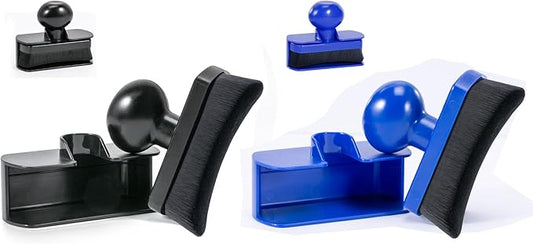 Car Tire Shine Applicator,Vegan Tire Shine Applicator with Curved Brush Head - Large Automotive Tire Dressing Applicator Brush with Storage Stand for Tire Detailing, 3.6 Inch -2pcs (Black&Blue)