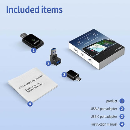Wireless CarPlay Adapter for Apple iPhone & Android,Multi-User Seamless Connection for Upgrade Wired to Wireless CarPlay Auto, No Latency for iOS 10+ Android 11+ to Screen w/USB C
