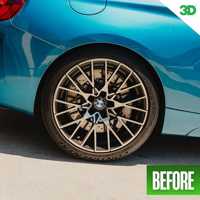 3D Magic Blue Tire Shine Spray - Water Resistant High Gloss Tire & Trim Dressing | Long Lasting Protection | No Sling, No Run Formula | Made in USA |16 oz