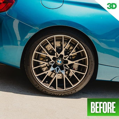 3D Magic Blue Tire Shine Spray - Water Resistant High Gloss Tire & Trim Dressing | Long Lasting Protection | No Sling, No Run Formula | Made in USA |16 oz