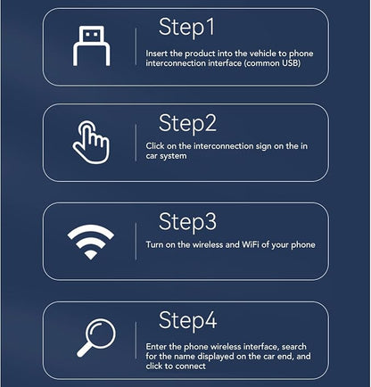 2 in 1 Wireless Android Auto Adapter, Convert Wired to Wireless, Plug and Play Design, Vehicle Mounted Interconnection Box