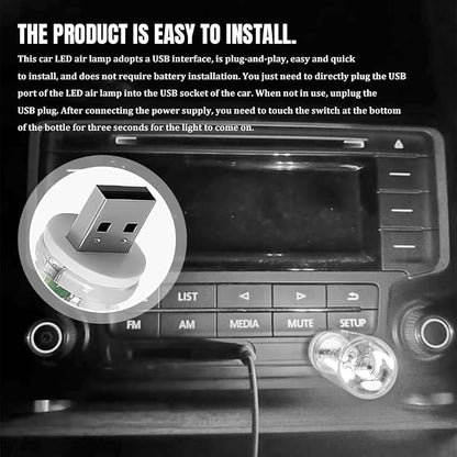 USB LED Car Interior Atmosphere Light, Car USB Night Light, Plug-in Auto Ambient Lighting Retro Lamps, Touch Adjustment LED Automotive Night Lamp Auto Accessories for bedrooms Camping (White)