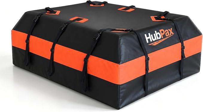 Car Rooftop Cargo Carrier Bag - 20 Cubic Feet Car Roof Top Bag Cargo Carrier for All Vehicle with/Without Rack, Includes Anti-Slip Mat, 8 Reinforced Straps, 6 Door Hooks, Luggage Lock