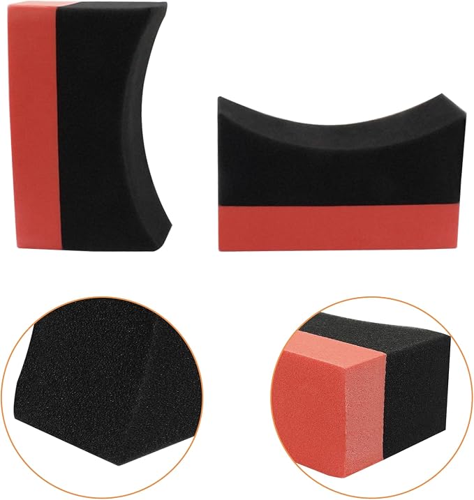 6 Pcs Red Tire Applicator Dressing Shine Sponge Set,Double-Sided Car Tire Dressing Applicator Pads, Color Polishing Sponge for Car Glass, Painted Steel & Porcelain