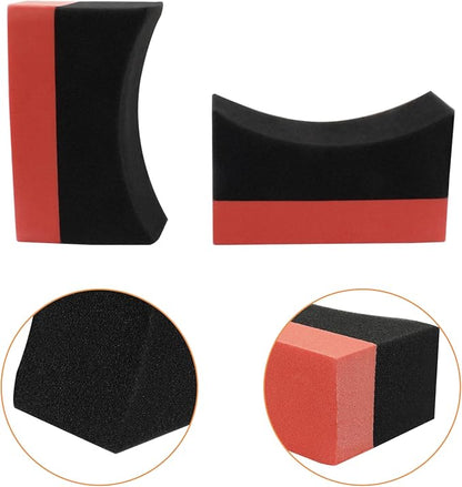 6 Pcs Red Tire Applicator Dressing Shine Sponge Set,Double-Sided Car Tire Dressing Applicator Pads, Color Polishing Sponge for Car Glass, Painted Steel & Porcelain