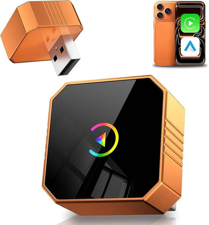 HomeBeyond 2-in-1 Wireless CarPlay & Android Auto Adapter, Plug & Play CarPlay Dongle Converts Wired to Wireless, Fast Auto-Connect, No Delay, Compact Design for iPhone & Android with USB/USB-C Port