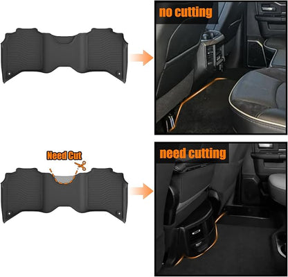 Auxko All Weather Floor Mats Fit for 2019-2025 2026 Ram 2500/3500 Crew Cab Bench & Bucket Seat TPE Liners Accessories All Season Guard Odorless Anti-Slip Floor Mats for Ram 2020-2026 Black