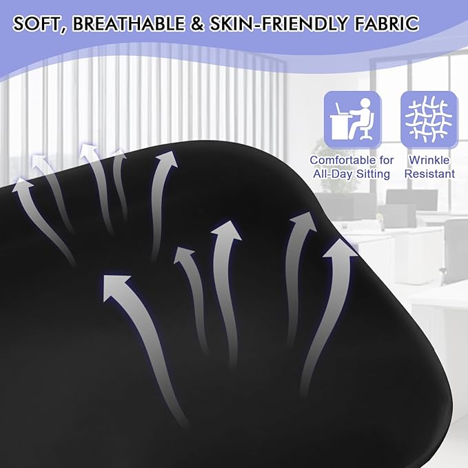 Ergonomic Lumbar Support Pillow for Office Chair, Memory Foam Lumbar Pillow Promote Back Pain Relief & Improve Posture, Low Back Support for Car, Gaming Chair, Couch, Breathable Cover, Black