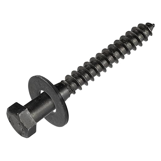 3/8 x 3 (50 Pack) Lag Screw Kit, 50 Screws and 50 Washers, Ceramic Black Ruspert Coating for Exterior Use, Meets ASTM A307 and ASME B18.2.1, Industrial/Commerical Grade by Makers Bolt
