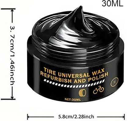 Tire Wax - Wheel Shine Paste, Rim Polishing Cream | Car Detailing Dressing Solution Bike Rubber Restoration Cleaner surfece treatmant Outdoor Gloss Finisher Auto Maintenance Product Use