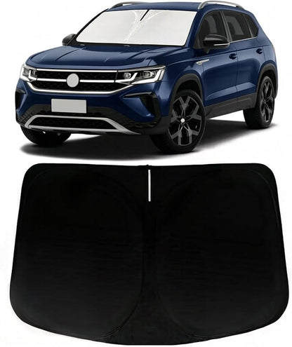 Windshield Sun Shade for Volkswagen VW Taos 2022 2023 2024 2025, Car Front Window Sunshade with 240T Sun Visor Protector Blocks UV Rays Heat Sun Shield Accessories