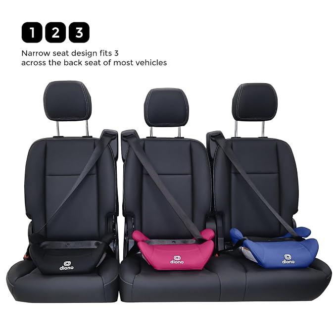 Diono Solana Lite Backless Booster Car Seat Pack of 2, Lightweight & Portable for Travel, Machine Washable Covers, 40-100 lbs, Pink Cotton Candy
