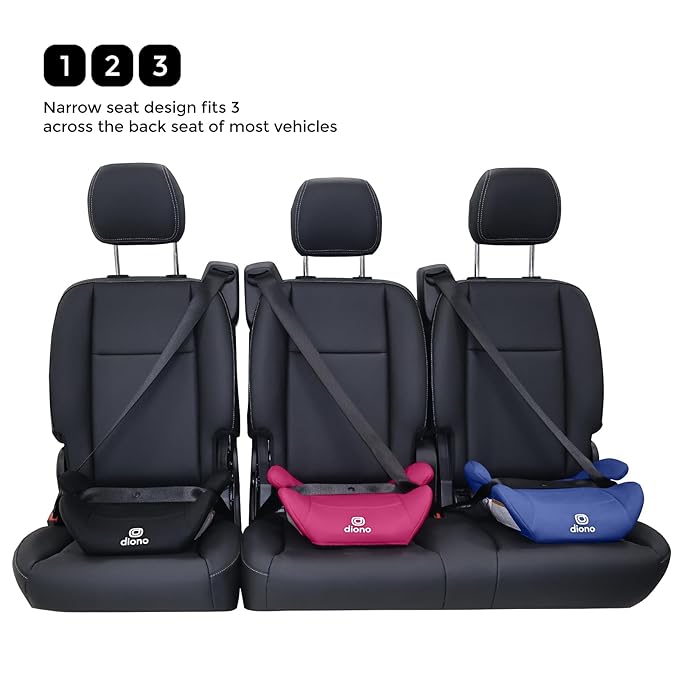 Diono Solana Lite Backless Booster Car Seat Pack of 2, Lightweight & Portable for Travel, Machine Washable Covers, 40-100 lbs, Blue Surge