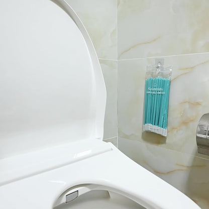100PCS Disposable Crevice Cleaning Brush Tool kit, Disposable Toilet Brush, Disposable Toilet seat Cleaner Tool (Blue)