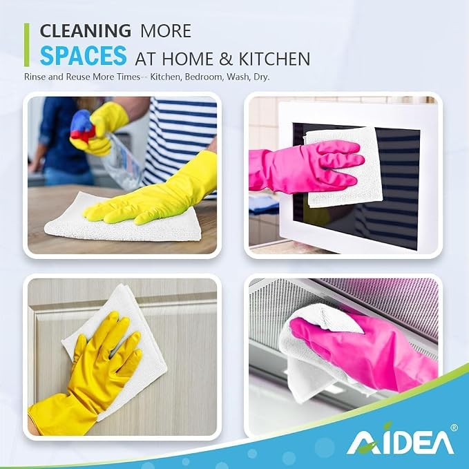 AIDEA Microfiber Cleaning Cloth White-600PK, Soft Microfiber Towels for Cars, Absorbent Cleaning Rags, Lint-Free Streak-Free Wash Cloths for House, Kitchen, Window,11.5"×11.5"
