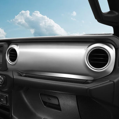 RT-TCZ Center Console Trim Cover Dashboard Control Panel Cover Decorative Interior Accessories for Jeep Wrangler JL JLU & Gladiator JT 2018-2023,Silver