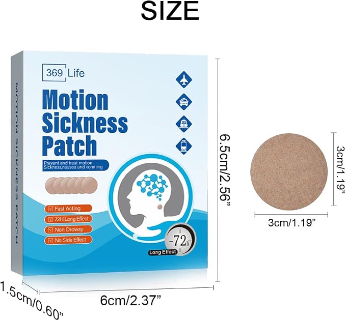 369 Life Motion Sickness Patches, Sea Sickness Patch for Cruise - Adults and Kids ((20 Count - Pack of 1))