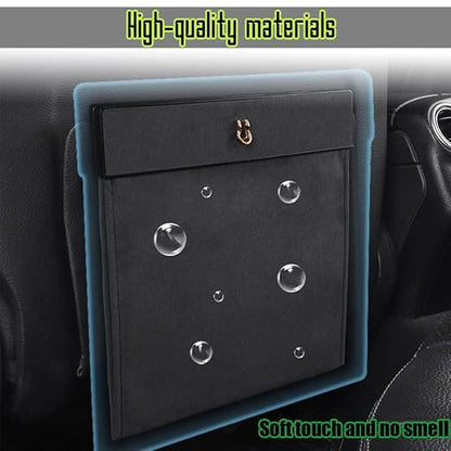 Custom Interior Accessories Waterproof Car Can Trash Multipurpose Hanging Garbage Bag Collapsible Garbage Can Magnet Storage Bags For Car Back Seat PU Leather Closure Design(RED)