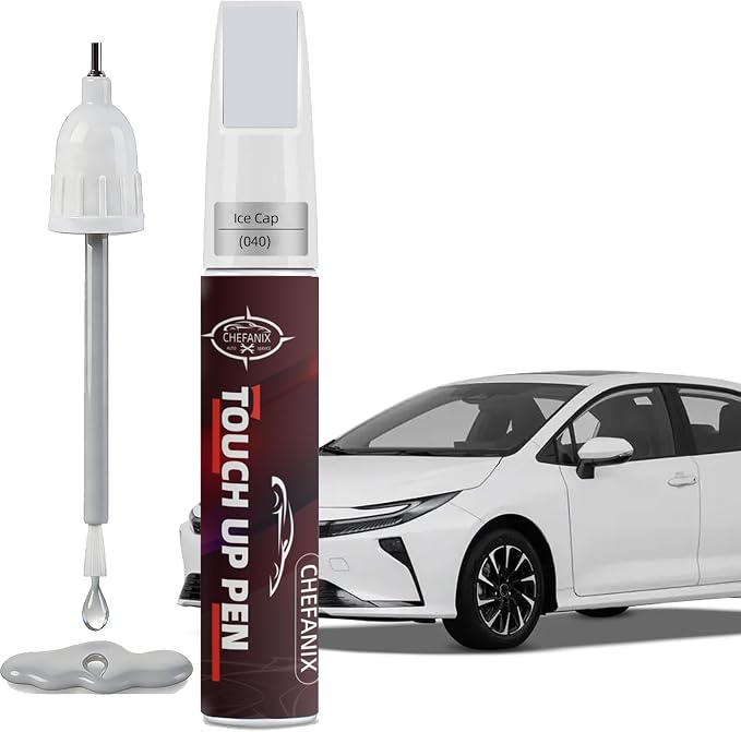 Ice Cap/Super White(040) Touch Up Paint Pen Compatible with Toyota - Exact Color Match, 2-in-1 Brush & Pen,Car Paint Scratch Repair Kit for RAV4/Camry/Corolla/Tacoma/Highlander/Sienna