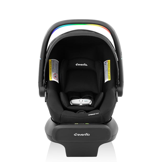 Evenflo Shyft Intuiti Travel System Featuring LiteMax NXT Preemie and Infant Car Seat with SensorySoothe (Eclipse Black)