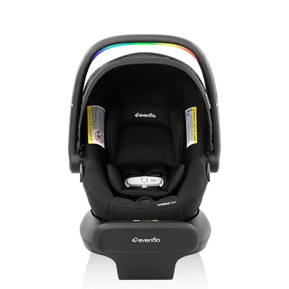 Evenflo Shyft Intuiti Travel System Featuring LiteMax NXT Preemie and Infant Car Seat with SensorySoothe (Eclipse Black)