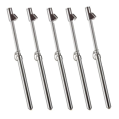 CZC AUTO Tire Pressure Gauge, Straight-on Foot Dual Head Chucks Auto Service Gage, Heavy Duty Air Gauge 10-150PSI 100-1000KPa for Car Truck RV Van (5 Packs, Silver)