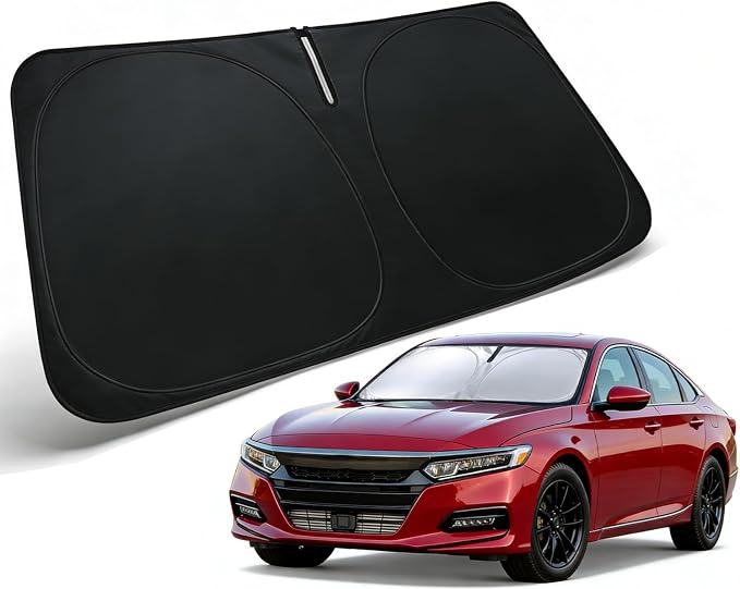 Windshield Sun Shade for Honda Accord 2018-2022 Accessories, Car Front Window Sun Visor Protector & Heat Shield | 240T Sunshade Protection Blocks UV Rays Keep Your Car Cooler