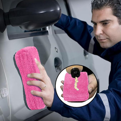 HOMEXCEL Microfiber Applicator Pads, Scratch-Free Car Wash Sponge for Cleaning, Premium Wax Foam Applicator Pads for Car Detailing, 5”x3”, 8 Pack, Pink