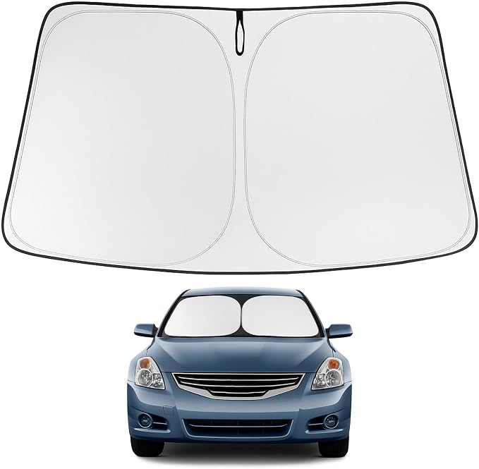 Proadsy 2026 Upgrade Windshield Sun Shade Custom Fit 2007-2012 Nissan Altima Foldable Front Sunshade Protector Sun Visor Blocks UV Rays Keep Car Cooler