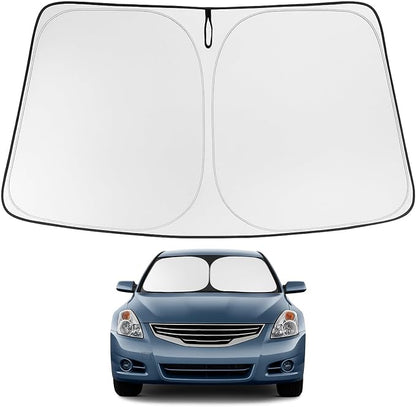 Proadsy 2026 Upgrade Windshield Sun Shade Custom Fit 2007-2012 Nissan Altima Foldable Front Sunshade Protector Sun Visor Blocks UV Rays Keep Car Cooler