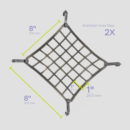 Small Cargo Net (2-Pack) by Delta Cycle - Expandable Bungee Net with Hooks Stretches 2X in Size - Bike Cargo Net Keeps Your Gear Tightly in Place for Bikes & Kayaks