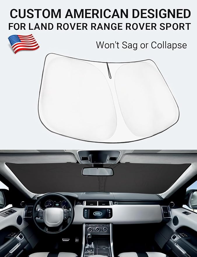 Proadsy 2026 Upgrade Front Windshield Sun Shade Foldable Sunshade Protector Custom Fit for 2014-2022 Land Rover Range Rover Sport SUV Accessories