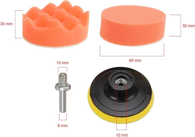 CANOPUS Buffing Pads, Polishing Pad Kit, Buffer for Car Detailing, Polishing Wheel for Drill, Car Polishers and Buffers Kit for Sanding, Polishing, Waxing & Sealing Glaze, 3 inch, 22 Pieces