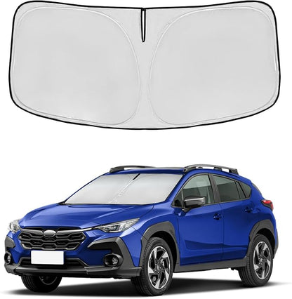 Windshield Sun Shade for Subaru Crosstrek 2018-2024 2025 2026 Front Window Shade Custom Fit Crosstrek Accessories Sun Visor Foldable Shade Blocks UV Rays Summer Must Have Car Accessories