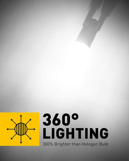AUXITO 194 LED Bulbs White, Super Bright 1:1 Size, License Plate Light 168 2825 W5W T10 Error Free Car Bulbs for Dome Map Door Courtesy Side Marker Cornering Trunk Light (Pack of 2)
