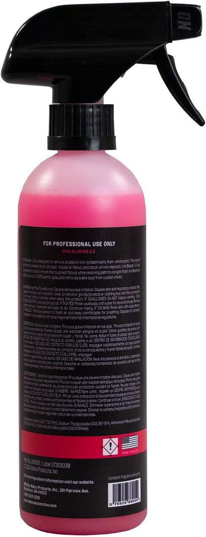 Malco Iron Blaster Fallout Remover - Dissolves Contaminants from Vehicles Such as Rail Dust, Industrial Fallout and Iron Deposits/Restores Paint to a Bright Finish / 16 Oz. (263016)