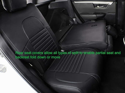 EKR CRV Car Seat Covers Custom Fit for Honda CRV 2012 2013 2014 (Not for LX) Leather Truck Seat Cover for SUV Full Set,Waterproof Car Seat Cushion, Faux Leather (Black)