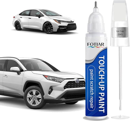 040 Ice Cap Super White Touch up Paint for Toyota-Exact Match Scratch Repair Kit 2-In-1 Premium Car Paint Pen for Chips & Nicks
