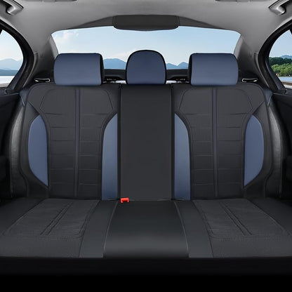 Coverado Seat Cover, Car Seat Cover Rear Seats, 3D Air Mesh Breathable Seat Protectors Sports Carbon Fiber Design Airbag Compatible Comfort Universal for Most Cars, Van,Trucks, SUV, Black&Blue