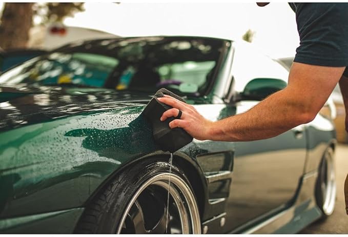 The Rag Company - Ultra Safe Sponge - Latest Foam Technology Safe for All Types of Paint and Wheel Finishes - Easy-to-Hold Ergonomic Grip for Wash Bucket and Rinseless Washing - Dark Grey