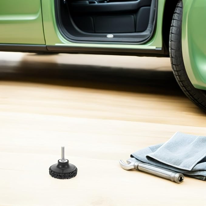 Sturdy Vehicle Tire Grinding Tool with Metal and Nylon Buffing Wheel for Automotive Maintenance and Refurbishment Projects, Wear-Resistant Abrasive Tire Buffer for Efficient Rust