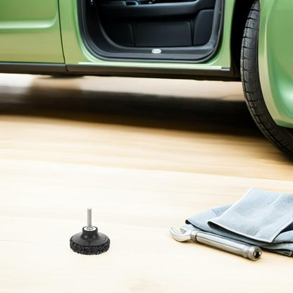 Sturdy Vehicle Tire Grinding Tool with Metal and Nylon Buffing Wheel for Automotive Maintenance and Refurbishment Projects, Wear-Resistant Abrasive Tire Buffer for Efficient Rust