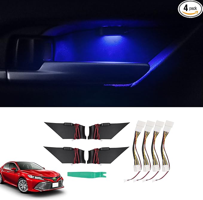 Powerty LED Light for 2018-2023 2024 Toyota Camry Accessories Inner Door Handle Bowl Mood Lighting Decorative Interior Lamp 4PCS Blue
