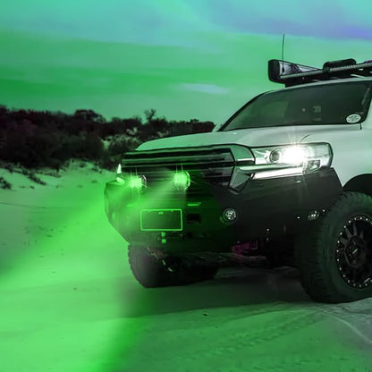 Nilight 4 inch Led Light Pod Green Spot Driving Fog Lights 2PCS 18W Off Road Fishing Hunting Emergency Safety Signal Deck Trailer Hunting Lighting for UTV Pick-up Van Boat Tractor
