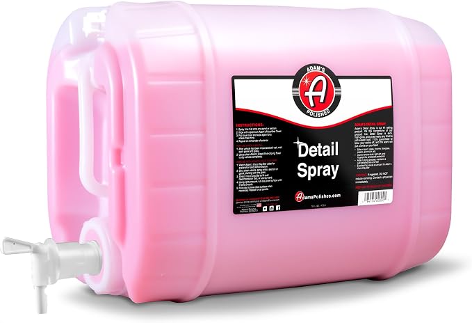 Adam's Detail Spray 5 Gallon - Quick Waterless Detailer Spray for Car Detailing, Polisher Clay Bar & Car Wax Boosting Tech, Add Shine Gloss Depth Paint | Car Wash Kit & Dust Remover