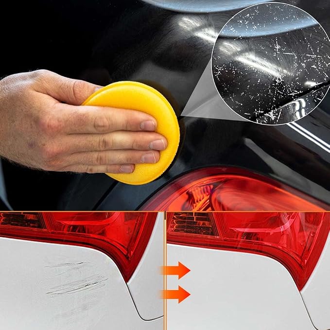 Car Scratch Repair Wax with Sponge and Towel, 2026 New Upgrade Car Scratch Remover Wax, Automotive Scratch Repair, Professional Car Paint Repair Compound for Deep Scratches (120g*3)