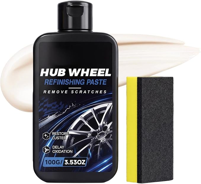 Tire Shine 100g Hub – Durable Gloss Polishing Balm Sponge, Dressing Paste Automotive, Truck Motorcycle SUV RV Sedan | Automotive Truck Motorcycle SUV RV Sedan Home Garage Workshop