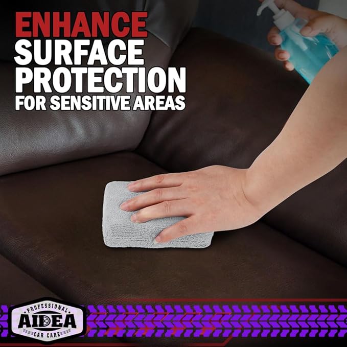 AIDEA Microfiber Applicator Pad-8Pack, Car Wash Sponge, Premium Microfiber Sponge and Cleaning Pads, Perfect for Effortless Wax, Sealant, and Conditioner Application-Grey