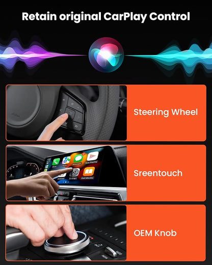 Wireless 2-in-1 CarPlay Adapter for Android: BANKKY Fast Auto-Connect 5GHz Dual-Band Car Adapter for iPhone Stable Connection Plug & Play Low Latency Mini Upgraded Wired to Wireless for CarPlay